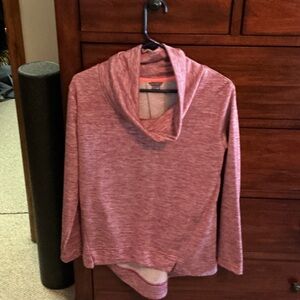 Cozy Marled Pink Cowl Neck Sweatshirts
